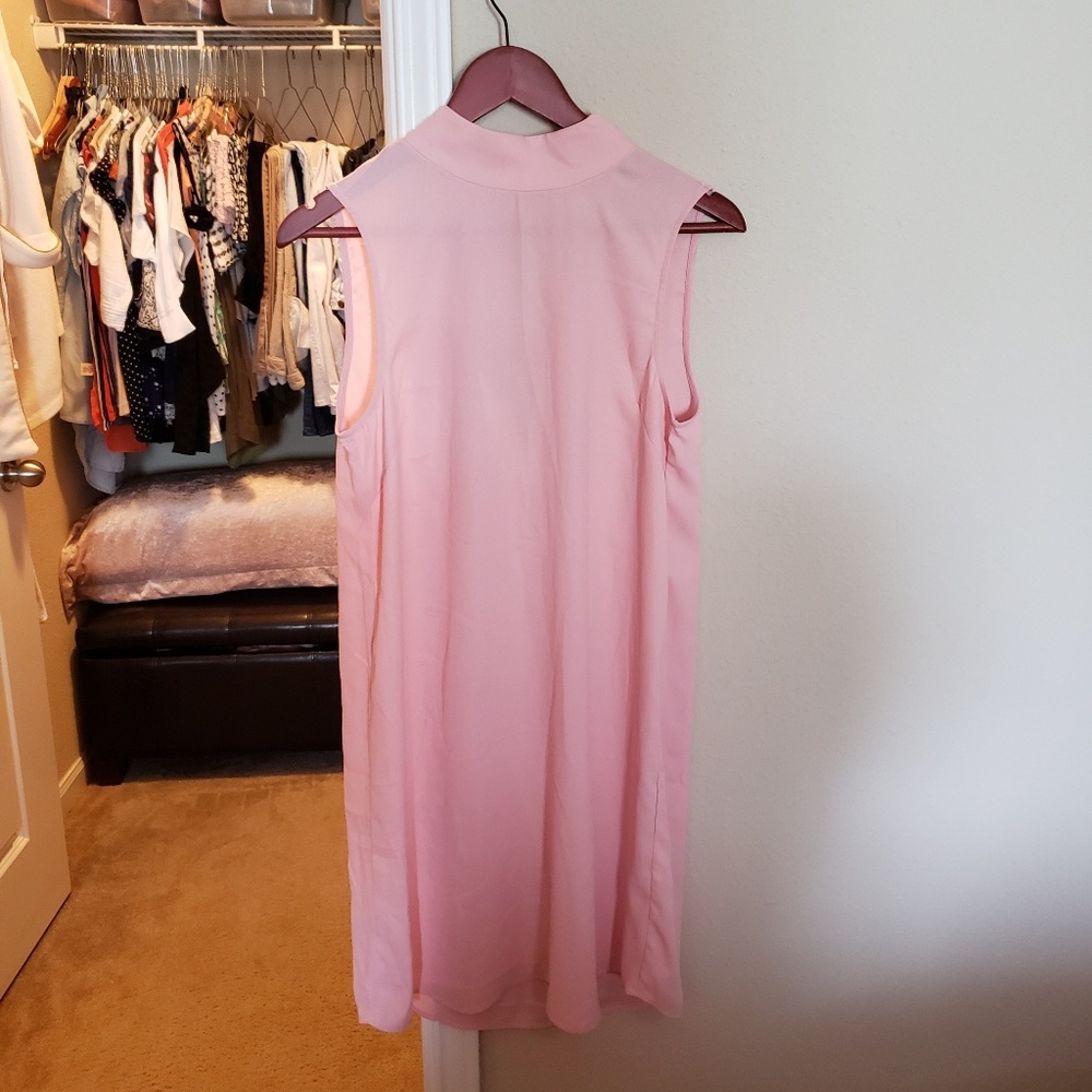 Blush colored lightweight flowy fabric dress